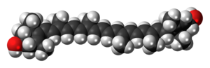 Space-filling model of lutein