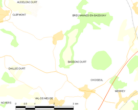 Mapa obce Bassoncourt