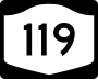 New York State Route 119 marker