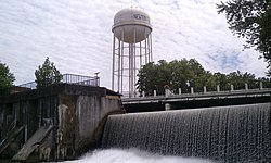 Water tower and dam in Newton Falls