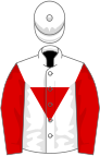 White, red inverted triangle and sleeves