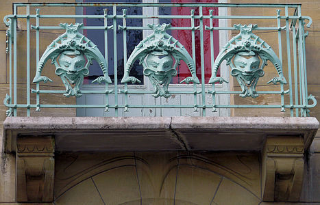 Wrought iron balcony of Castel Béranger in Paris, by Hector Guimard (1897–98)