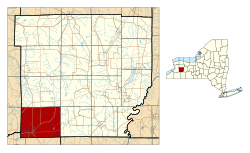 Location in Wyoming County and the state of New York.