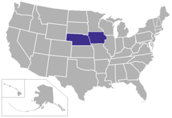 Location of teams in American Rivers Conference