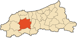 Localização da cidade dentro da província de Jijel