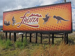 Interstate 70 sign at Fruita exit.