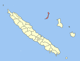 Location of the commune (in red) within New Caledonia