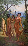 Shakuntala by Raja Ravi Varma, c. 1870. She is wearing a kasta sari.