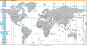 Carte du fuseau horaire.
