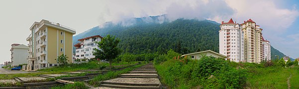 نمایی از ویلاهای شهرک توریستی تفریحی نمک آبرود