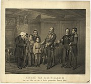 Bezoek van Willem III aan de vader van generaal Köhler door Johannes Hinderikus Egenberger