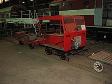 Inside the diesel shop: Fairmont section car and, behind it, NSU 55 Dieselshopstp.jpg