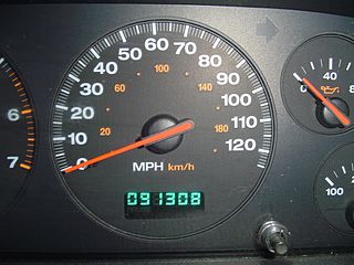 <span class="mw-page-title-main">Odometer</span> Instrument used for measuring the distance traveled by a vehicle