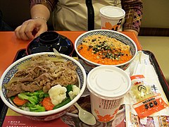 Lunch foods at a Japanese restaurant in Hong Kong