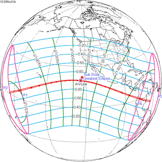 <span class="mw-page-title-main">Solar eclipse of July 12, 2056</span> Future annular solar eclipse