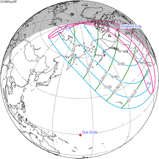 <span class="mw-page-title-main">Solar eclipse of September 25, 2098</span> Future partial solar eclipse