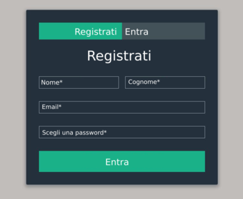 Esempio di Signup