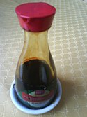 Soy sauce, known in Peru as sillao from the Cantonese name of the item, is an important ingredient in Chifa Sillao 191207.JPG