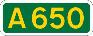 <span class="mw-page-title-main">A650 road</span> Road in Yorkshire, England