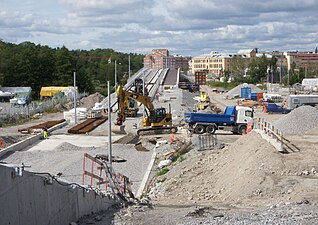 Ulvsundabrons södra brofäste, augusti 2011