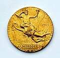 Gold Medal awarded to Rudolf Moroder for the sculpture Saint Elisabeth with beggar at the World's Fair of 1900 in Paris