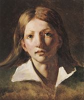 Théodore Géricault, Portrét mladého chlapce s dlouhými světlými vlasy, 1819-1820