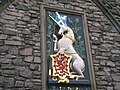 Scottish unicorn, flag and shield carved at Edinburgh Castle