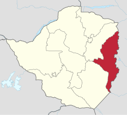Provinssin sijainti Zimbabwessa