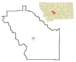 Location in Meagher County and the state of Montana