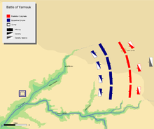 Mappa che mostra la disposizione delle truppe prima della battaglia.