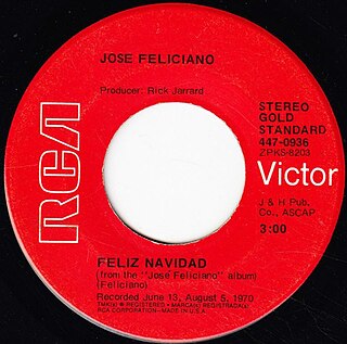 <span class="mw-page-title-main">Feliz Navidad (song)</span> 1970 single by José Feliciano