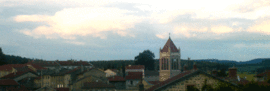 Balcony view of town center