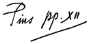 สมเด็จพระสันตะปาปาปิอุสที่ 12's signature