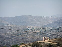 Yabrud in front, al-Mazra'a ash-Sharqiya behind