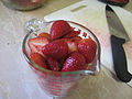 strawberries cut for pie