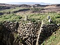 Vestiges d'exploitation goémonière le long du littoral (murets de soutènement et pierres levées servant pour la remontée du goémon).