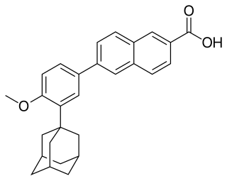 <span class="mw-page-title-main">Adapalene</span> Third-generation topical retinoid