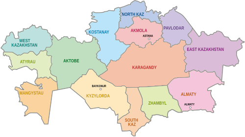 Kasakhstans provinser
