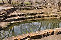 The CCC built several dams in the park. This dam acts as a waterfall when the creek is flowing and provides a fishing hole at its base.