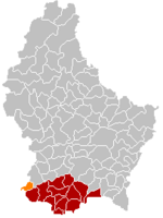 Pétanges placering i Luxembourg