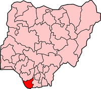 Location of Bayelsa State in Nigeria