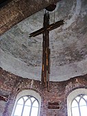 The iron cross inside the church