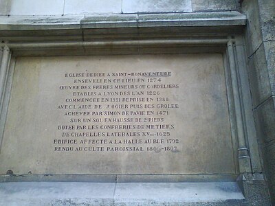 Plaque commémorative sur la façade de l'Église