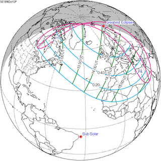 <span class="mw-page-title-main">Solar eclipse of October 12, 1996</span> 20th-century partial solar eclipse