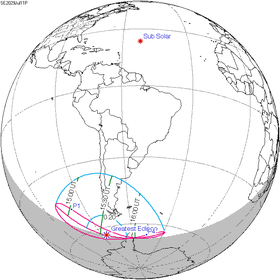 Carte de l'éclipse générale