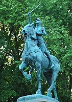 Jeanne-d'Arc-en zaldi-estatua, Jeanne-d'Arc baratzea, Québec.