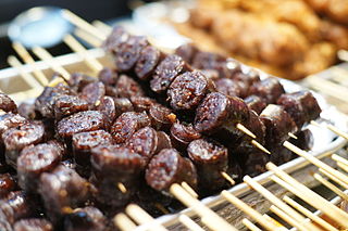 <i>Sundae</i> (sausage) Korean blood sausage