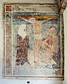 English: Gothic fresco of the Crucifixion of Christ at the church`s west wall in the porch Deutsch: Gotisches Fresko der Kreuzigung Christi an der Kirchen-Westwand in der Vorhalle