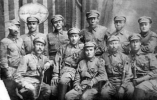 The Red Army cavalry unit, made up of Bashkirs, Russian Civil War, 1919.