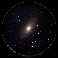 M81 vue avec un télescope amateur (EVscope).